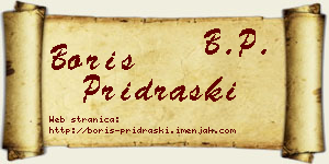 Boris Pridraški vizit kartica